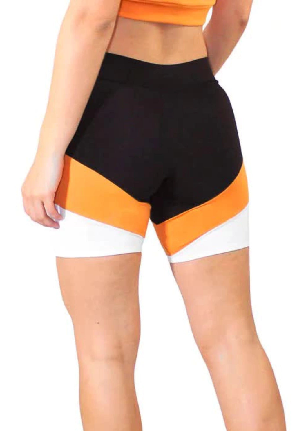 Short Fitness Bicolor Color Block Cós Alto