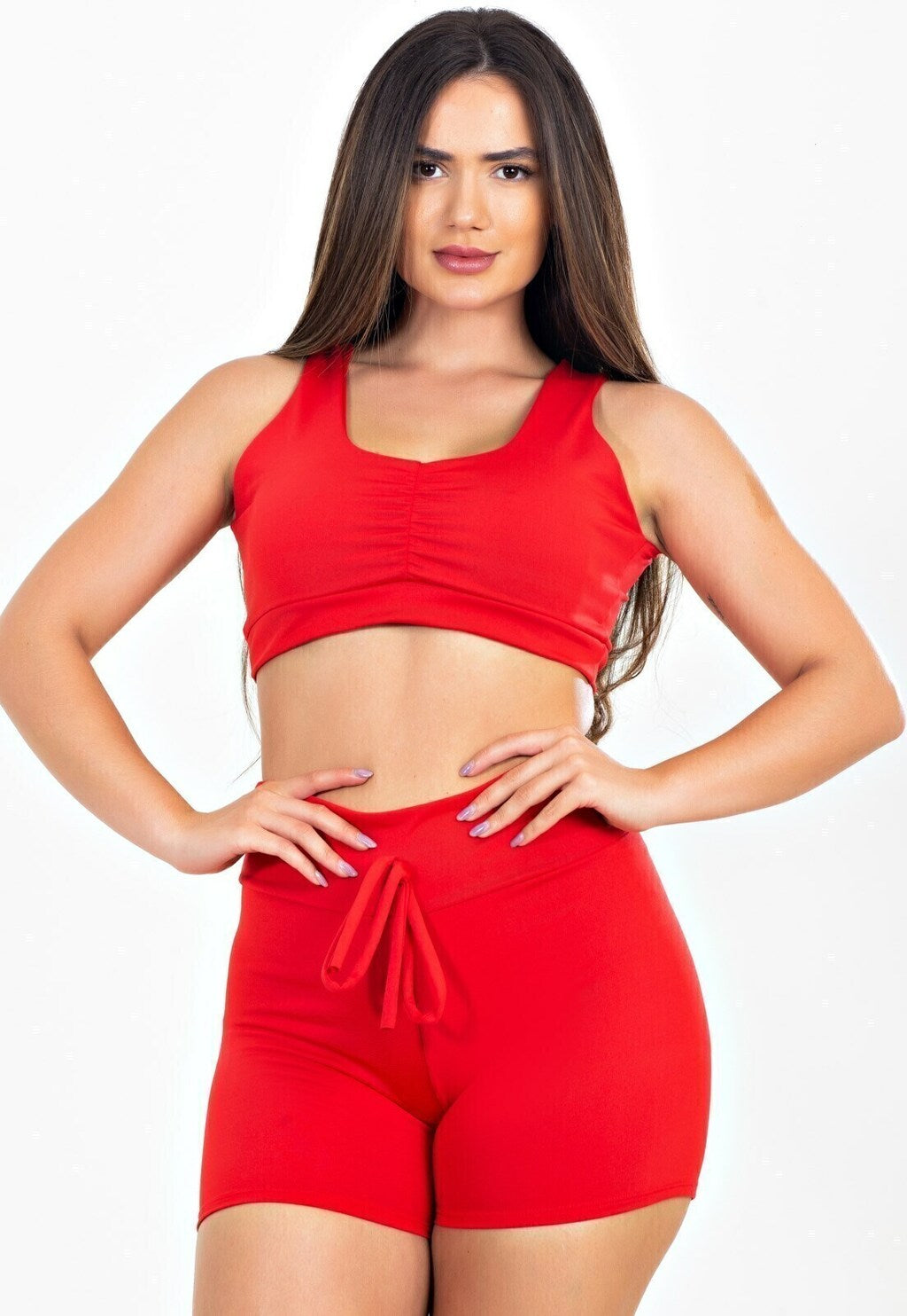 Conjunto Esportivo Monocromático Vermelho Vibrante