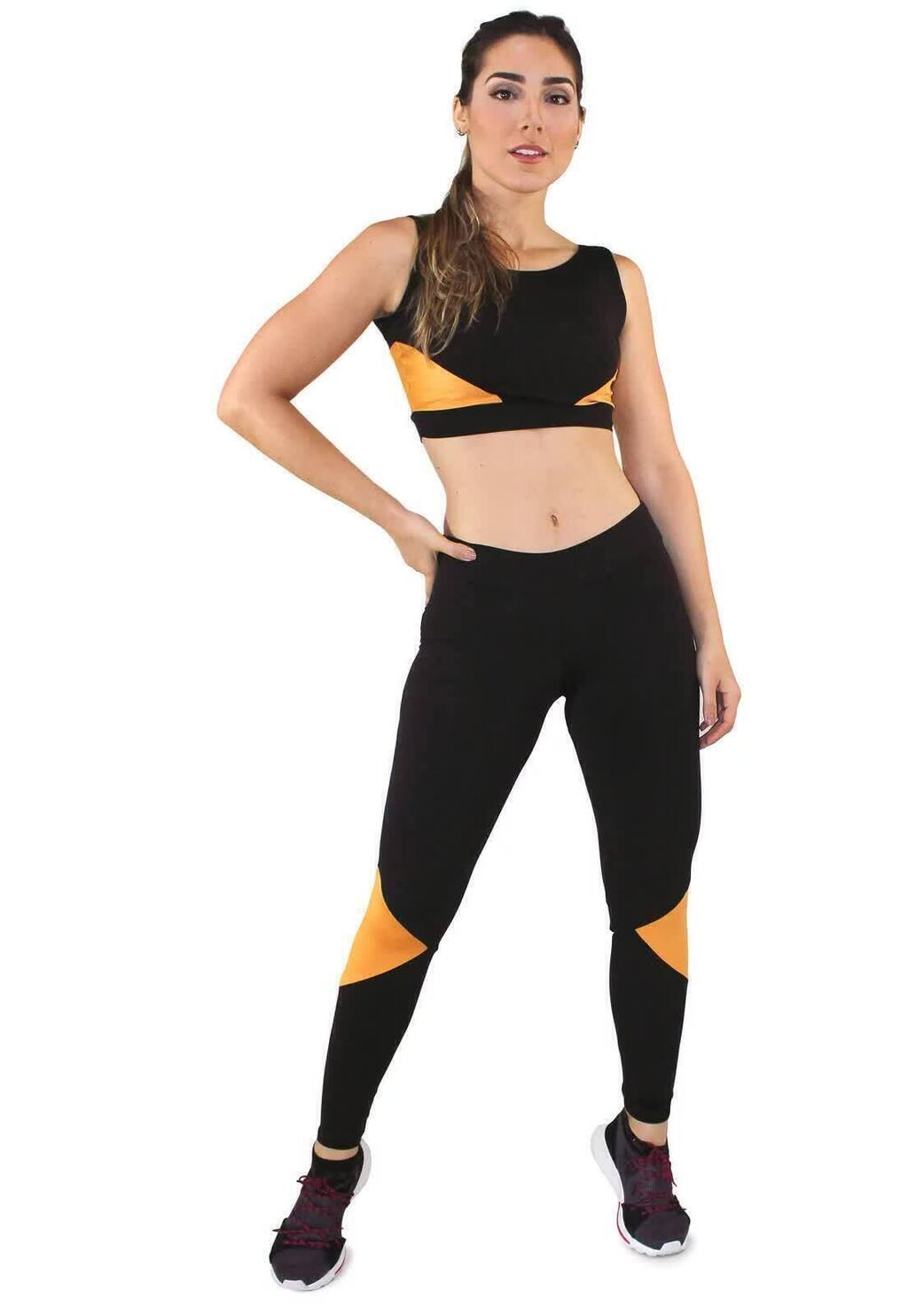 Conjunto Energia: Preto e Laranja