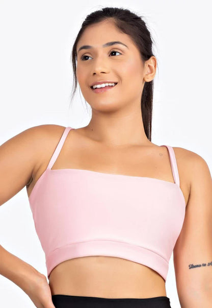 Top Cropped Rosa Candy com Alças Finas