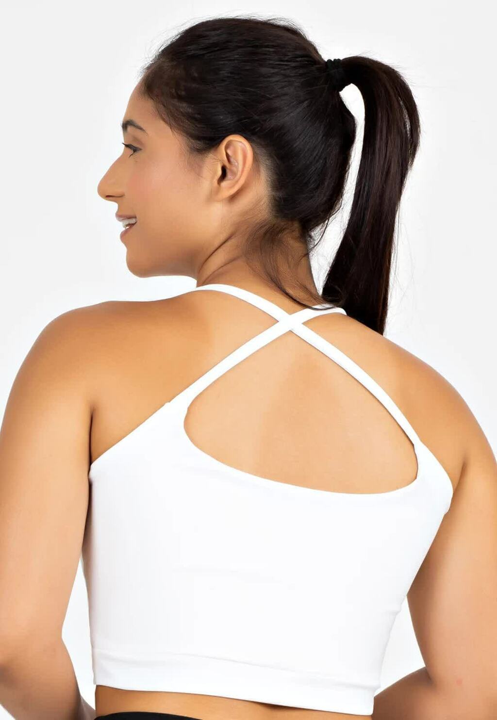 Top Cropped Branco Decote Quadrado