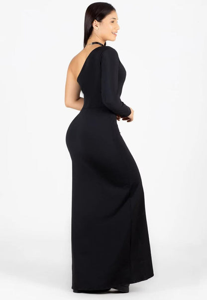 Vestido Longo Gala One Shoulder - Elegância e Mistério em Cada Detalhe