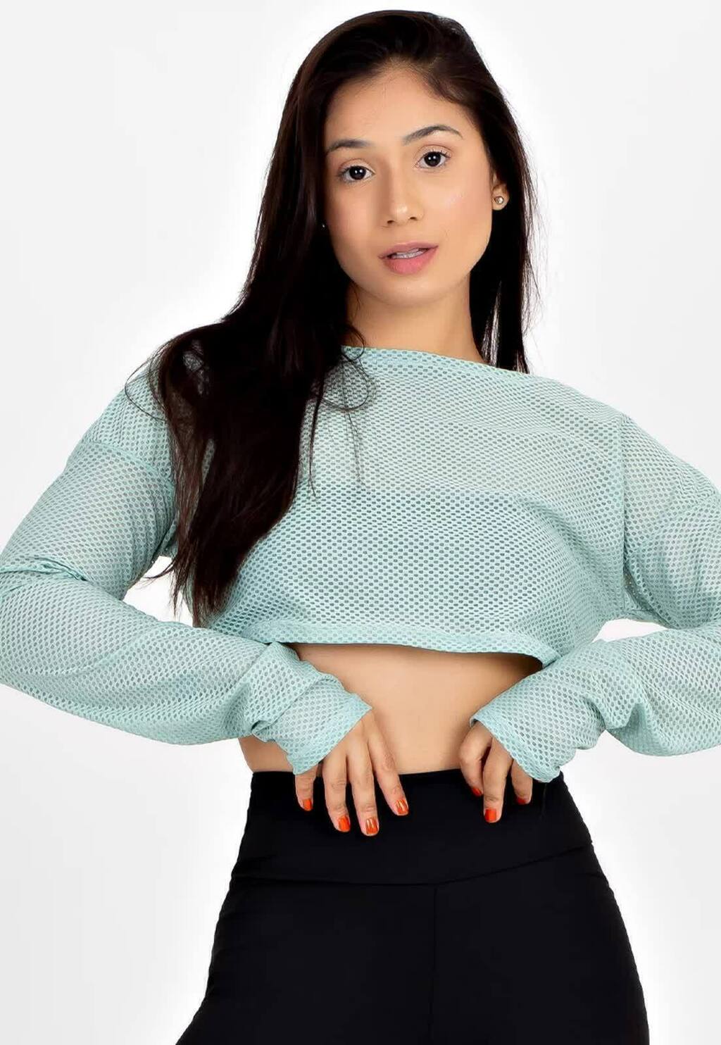 Conjunto Preto e Verde Menta Mesh