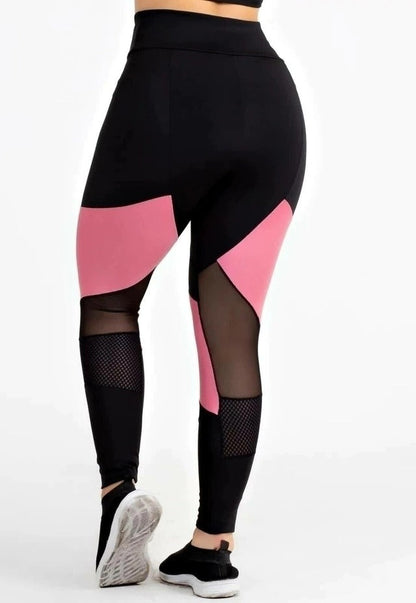 Legging Color Block Power com Recortes em Tela