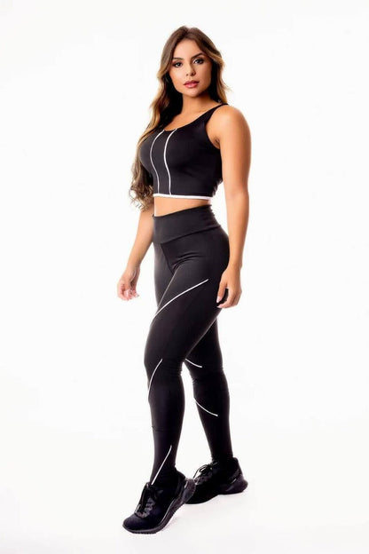 Conjunto Fitness Black Stripes