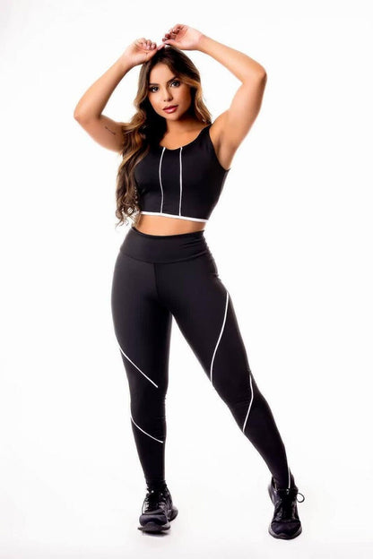 Conjunto Fitness Black Stripes